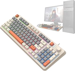 Youding Light Up Mechanical Gamings Keyboard - Computer Keyboards 94-Key Mechanical Keyboard | K82 Tricolor Mechanic Keyboard Wired Game Keyboards Glowing For Student