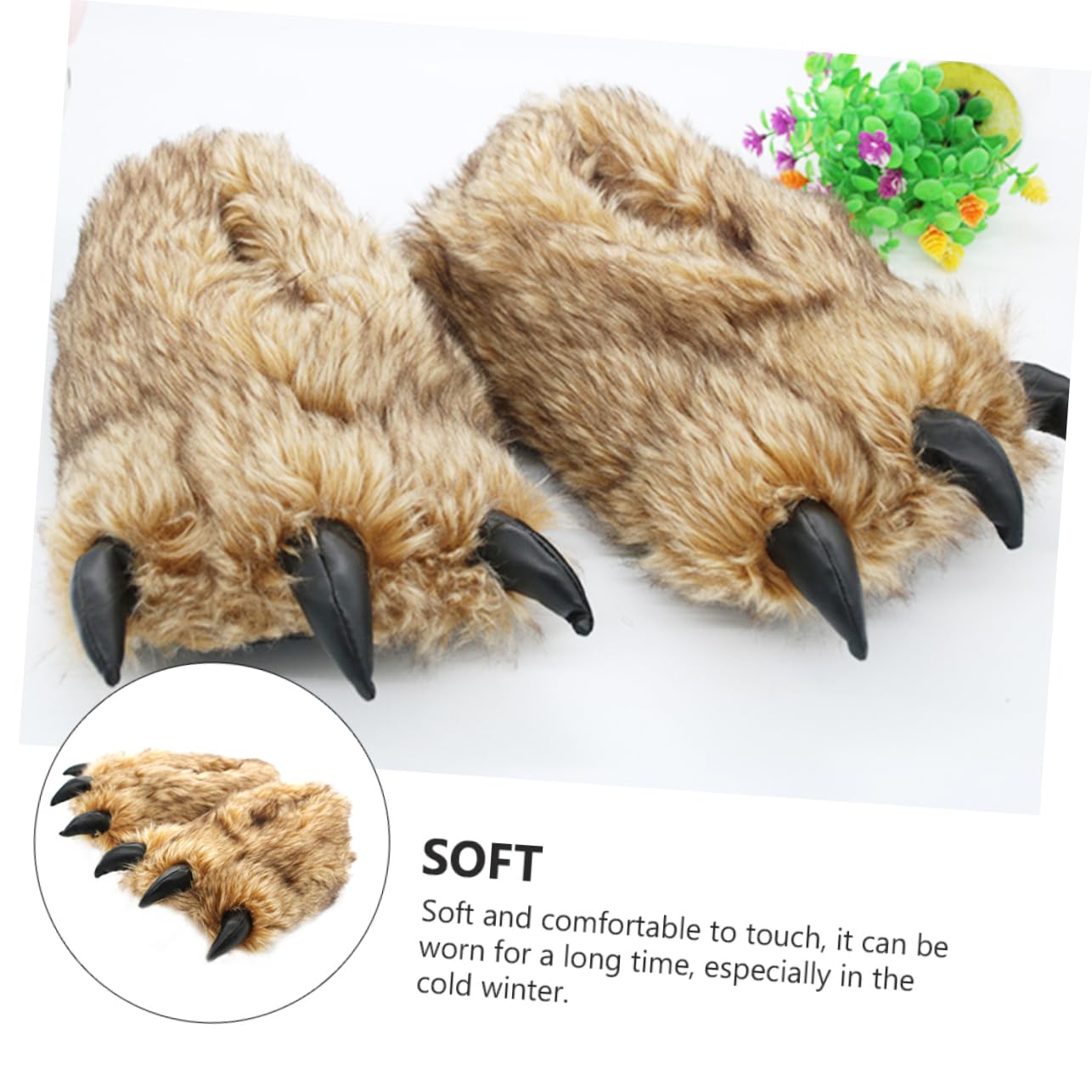 Pantofole ad artiglio d'orso ciabatte invernali ciabatte casa pantofole calde scarpe da per animali unisex di peluche unisex