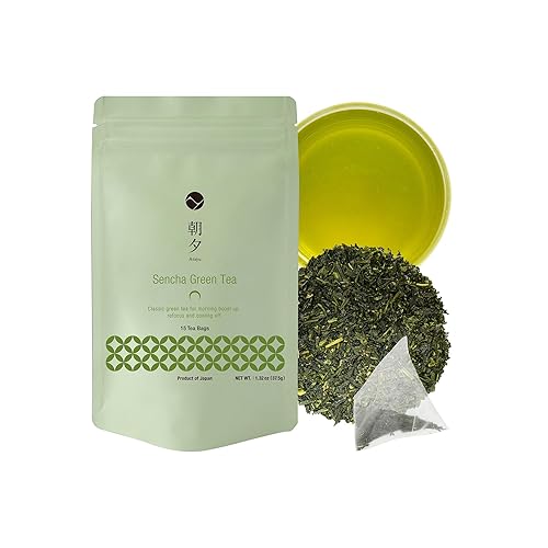 Miniatura 6 de Asayu Japan Sencha - Té verde japonés de 0.09 oz x 15 bolsas de té, 100% fabricadas en Japón, sin gluten, sin gluten, bolsas de té verde de primera