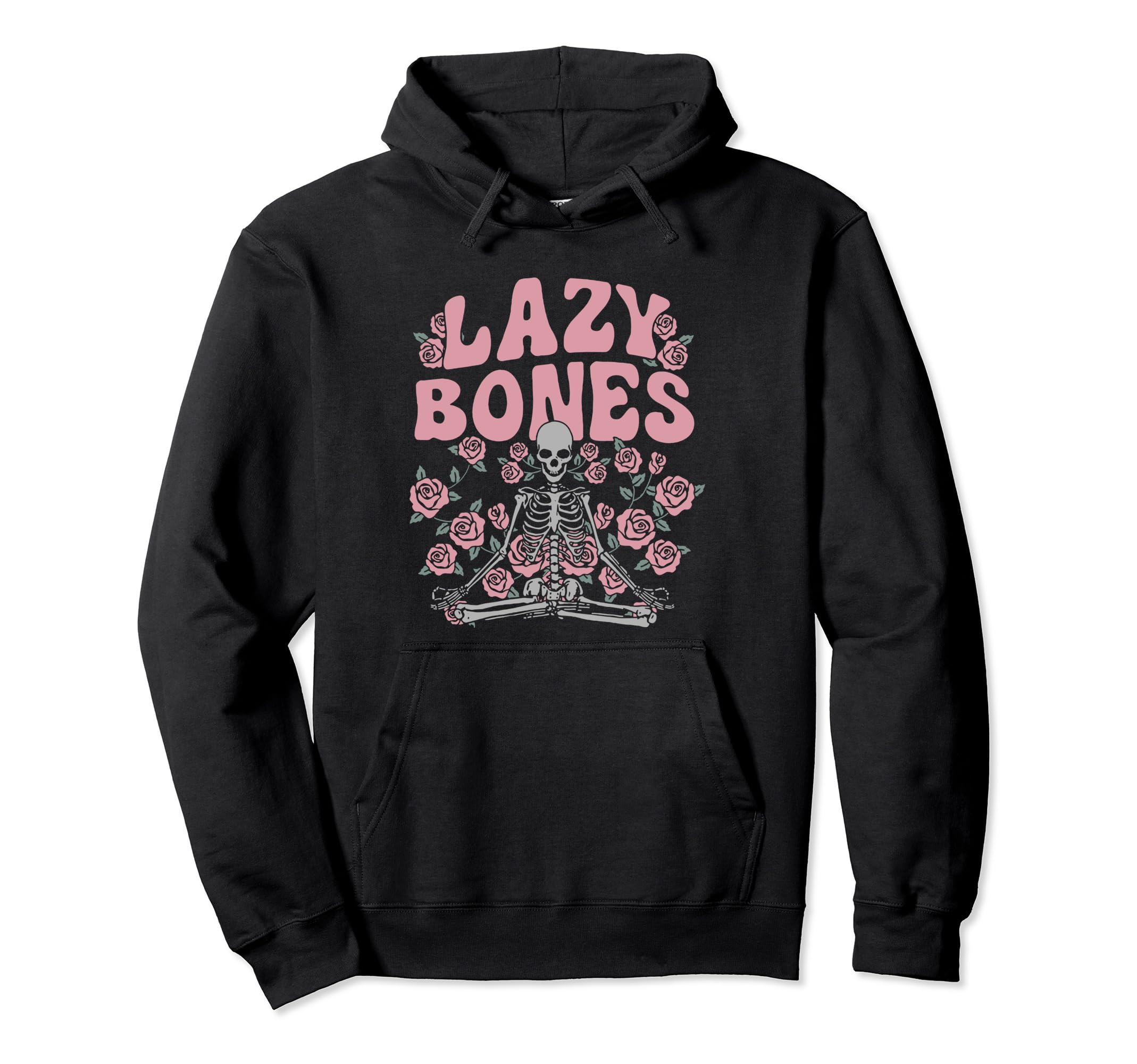Lazy Bones Yoga Skeleton Flora Flower Design Co.Lazy Bones Yoga Skeleton Flora Flower Pullover Hoodie
