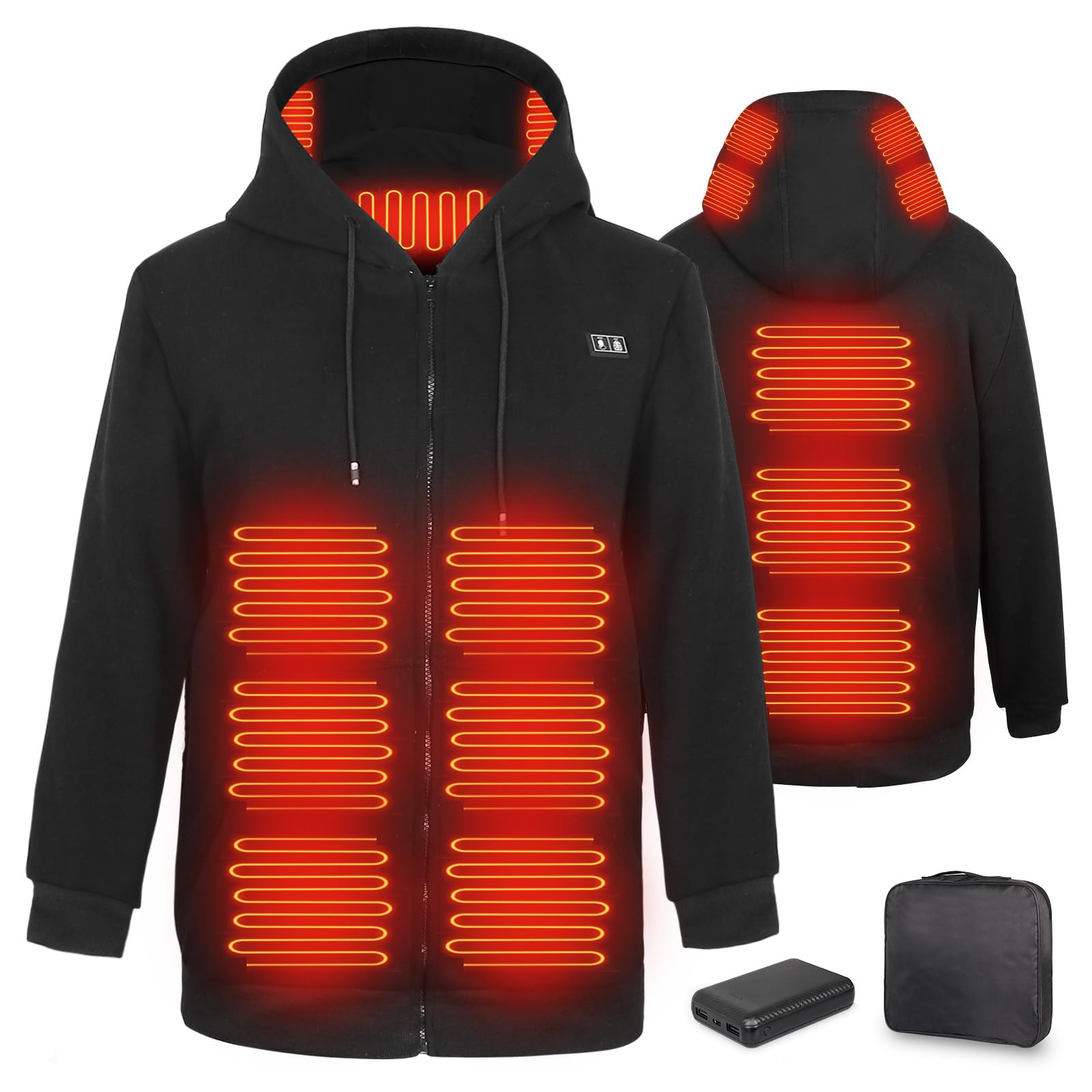 Heated Hoodie with Battery Pack 10000mAh Rechargeable