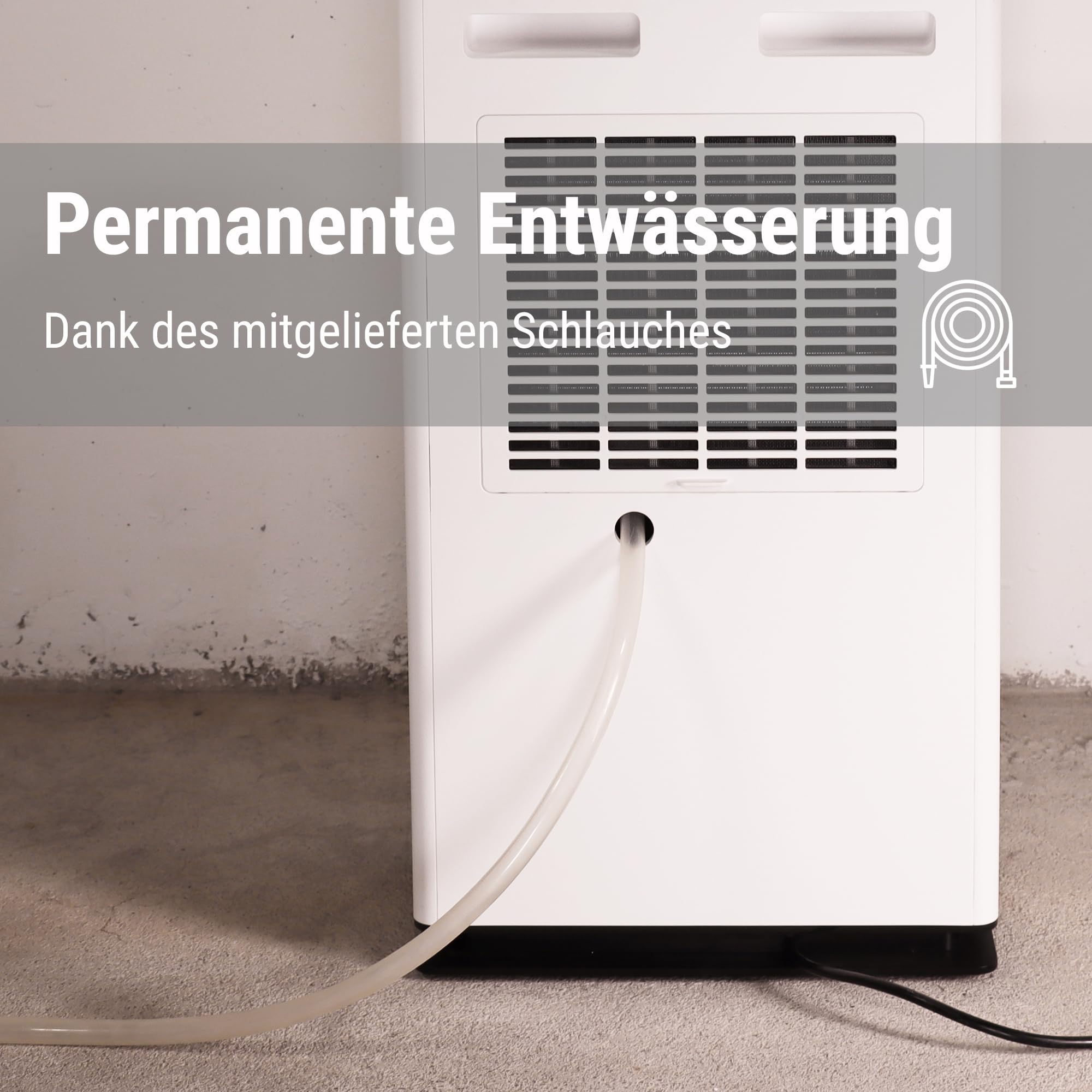 Stadler Form Luftentfeuchter Albert, bis 20 L / 24 h, für Räume bis 70 m² | Elektrisch, 5 L Wassertank, Schwenkfunktion, Zeitschaltuhr, Hygrostat, für Keller, gegen Feuchtigkeit und Schimmel, weiß