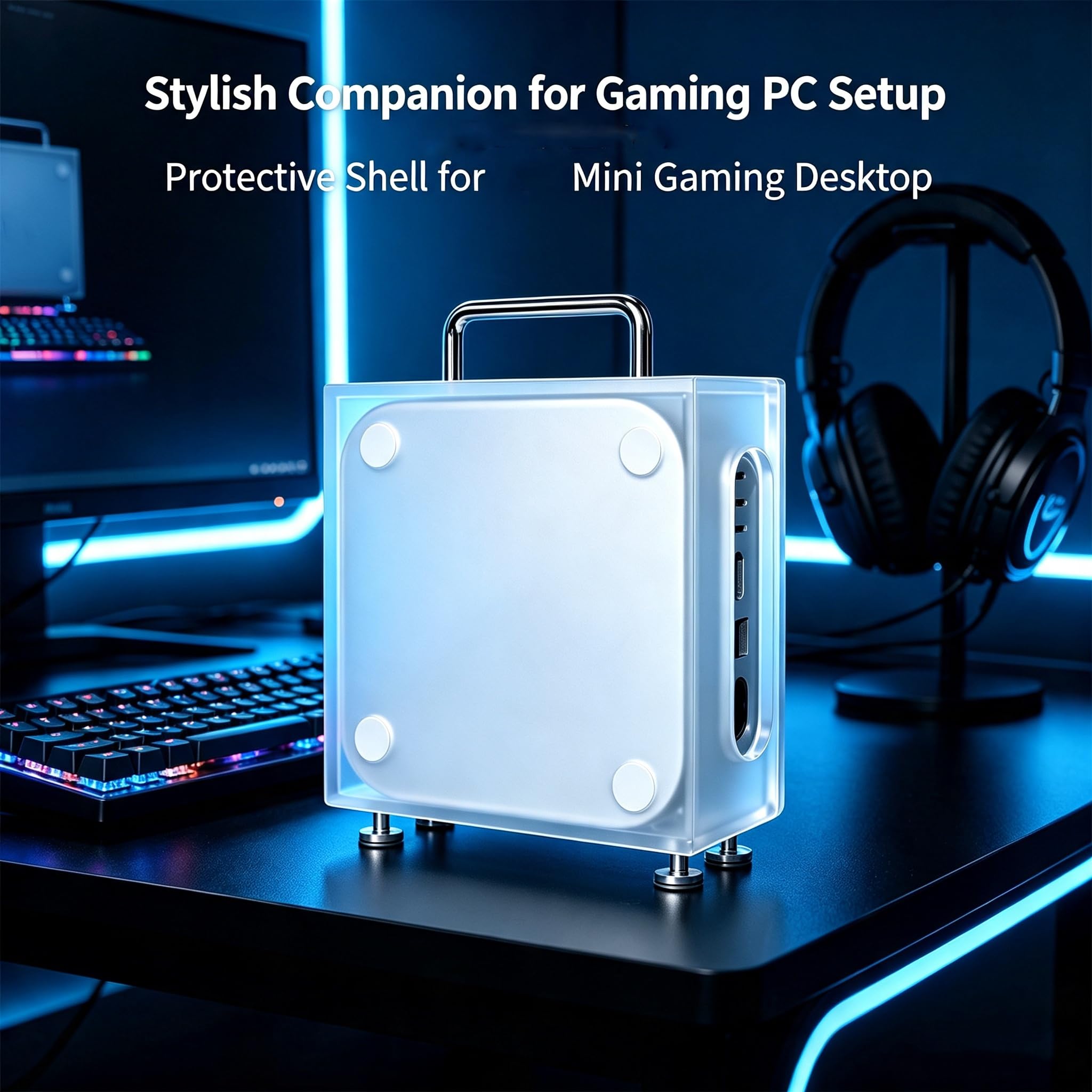 Acryl-Schutzhülle für Mac Mini M4, Anti-Kratzer, Staubdicht, Schutzhülle, magnetische Seitenwand für PC Mini M4 Pro/M4