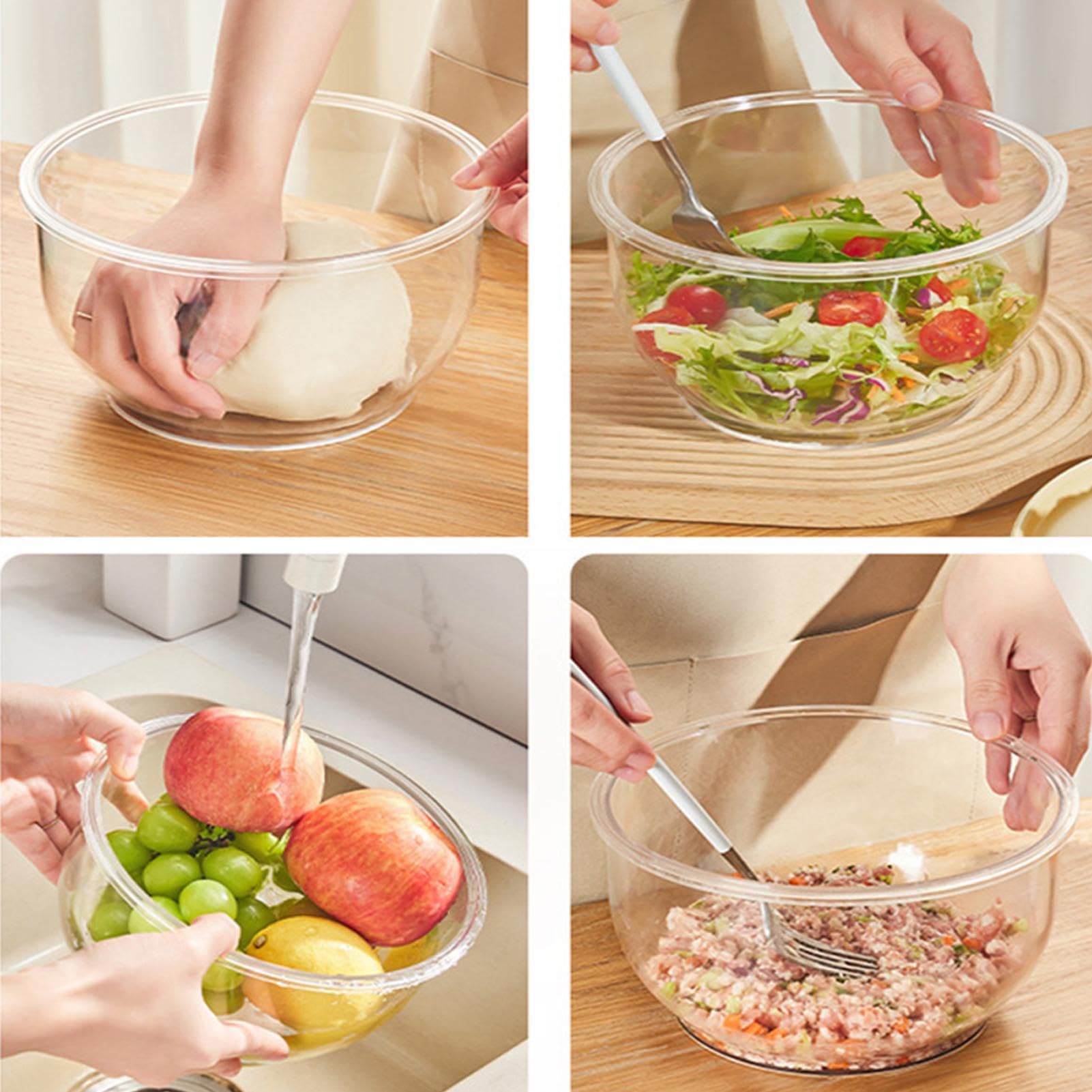 Ciotola per impasto, impilabile, riutilizzabile, per la lievitazione della pizza, contenitore con coperchio per forniture per la cottura del pane, contenitore per lievitazione 'impasto,