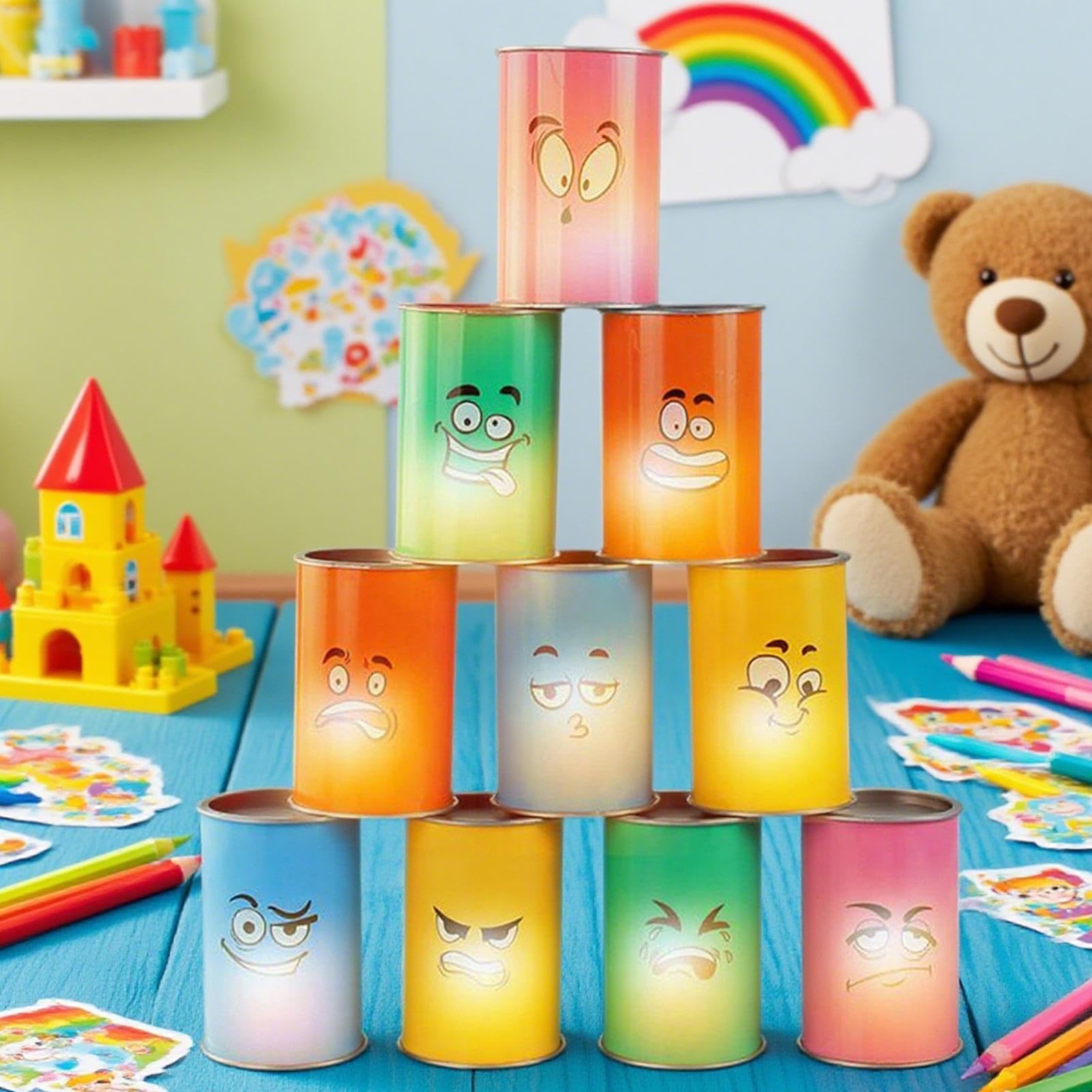 CAN Bean Bag Bag Games - 10,2x7cm, zabawna gra imprezowa dla dzieci ze światłami LED do zabawy na świeżym powietrzu w pomieszczeniach, wakacyjna rozrywka między interaktywnym wyzwaniem