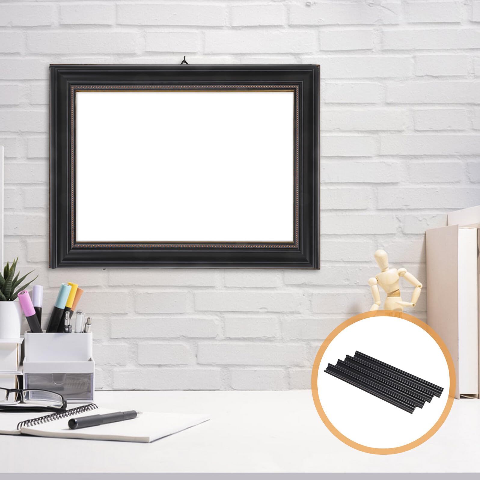 NOLITOY Strisce Decorative per Cornici 4 Pezzi, Modanatura Classica Europea Nera Finitura Retrò per Pittura a Olio, Bordi per Cornice da Parete per Casa, Ufficio e Decorazioni