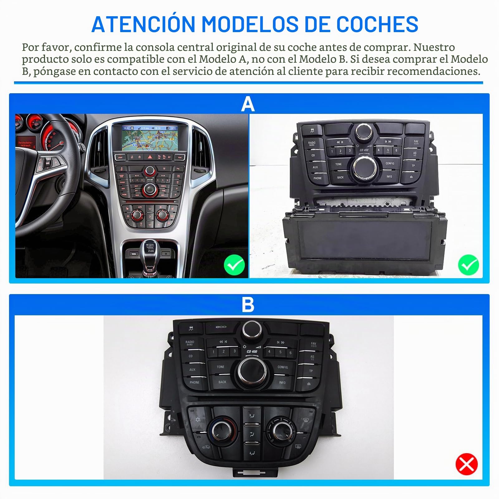 [8 Core 6+128G] Android 15 Radio Coche para Opel Astra J 2009-2016 9.7" Pantalla con Carplay Android Auto Inalámbrico FM/RDS/EQ GPS WiFi Mirror Link Bluetooth Controles del Volante Cámara Trasera