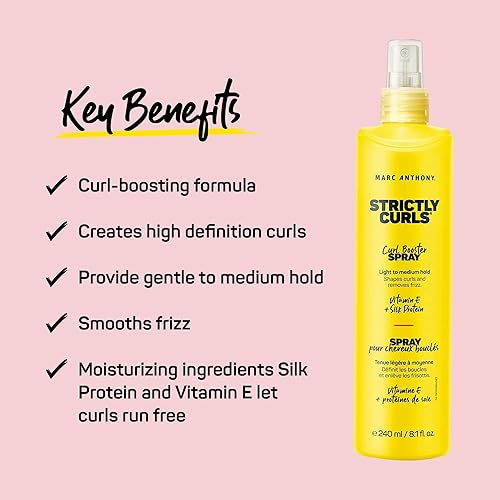 Vista 2 de Marc Anthony Spray para el cabello rizado, estrictamente rizos, elimina el encrespamiento, repele la humedad y mantiene los rizos hinchables
