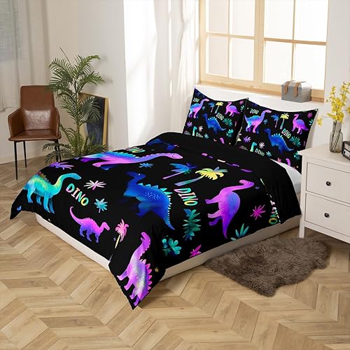 Vista 58 de Erosebridal Juego de funda de edredón de dibujos animados de gatos, tamaño King, juego de ropa de cama fluorescente de gatito kawaii, bonita funda