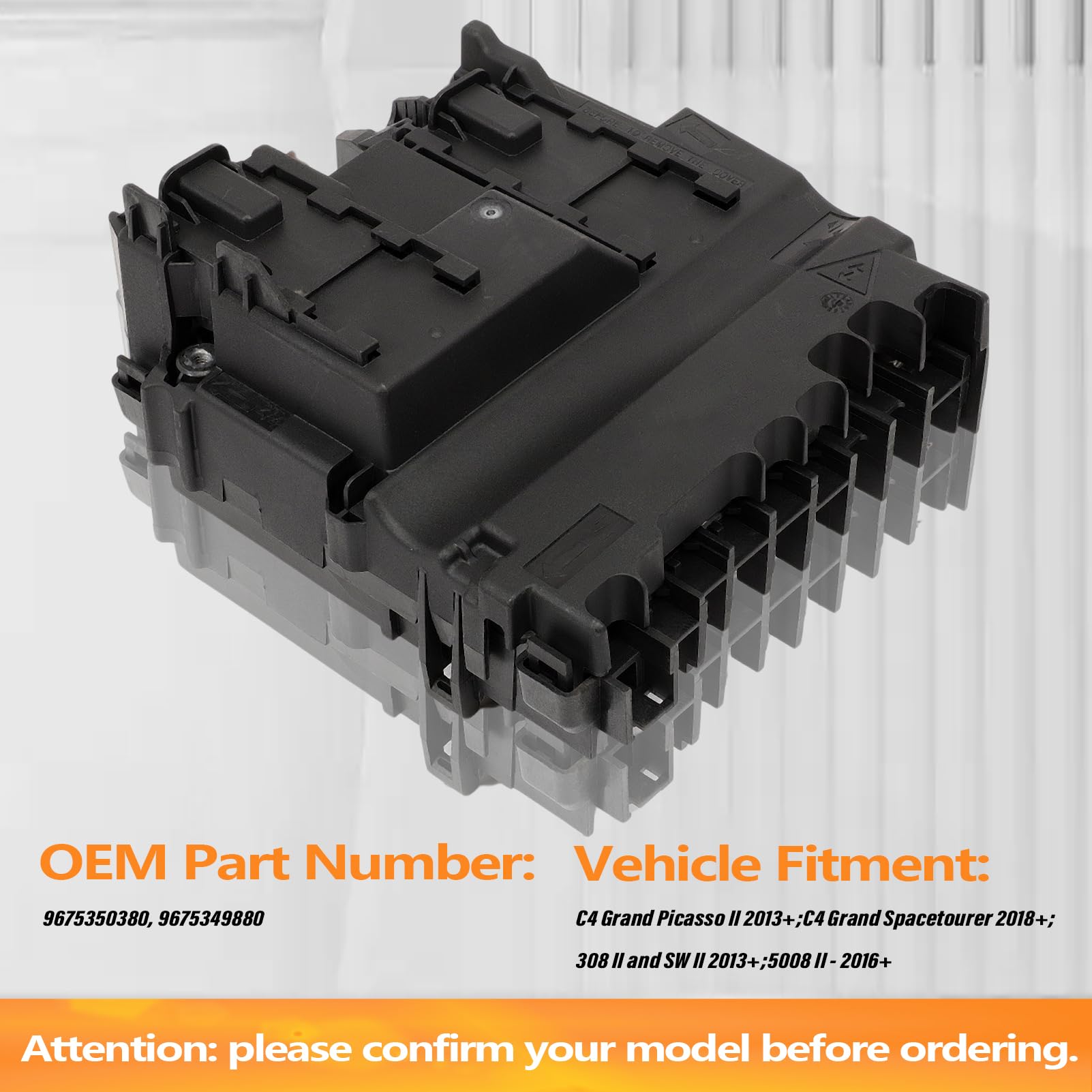 9675350380 - Módulo de tensión (caja de fusibles, compatible con C4 Grand Picasso II para 308 3008 II 508 II, protección de la unidad de gestión, batería 9675350280 9675349880