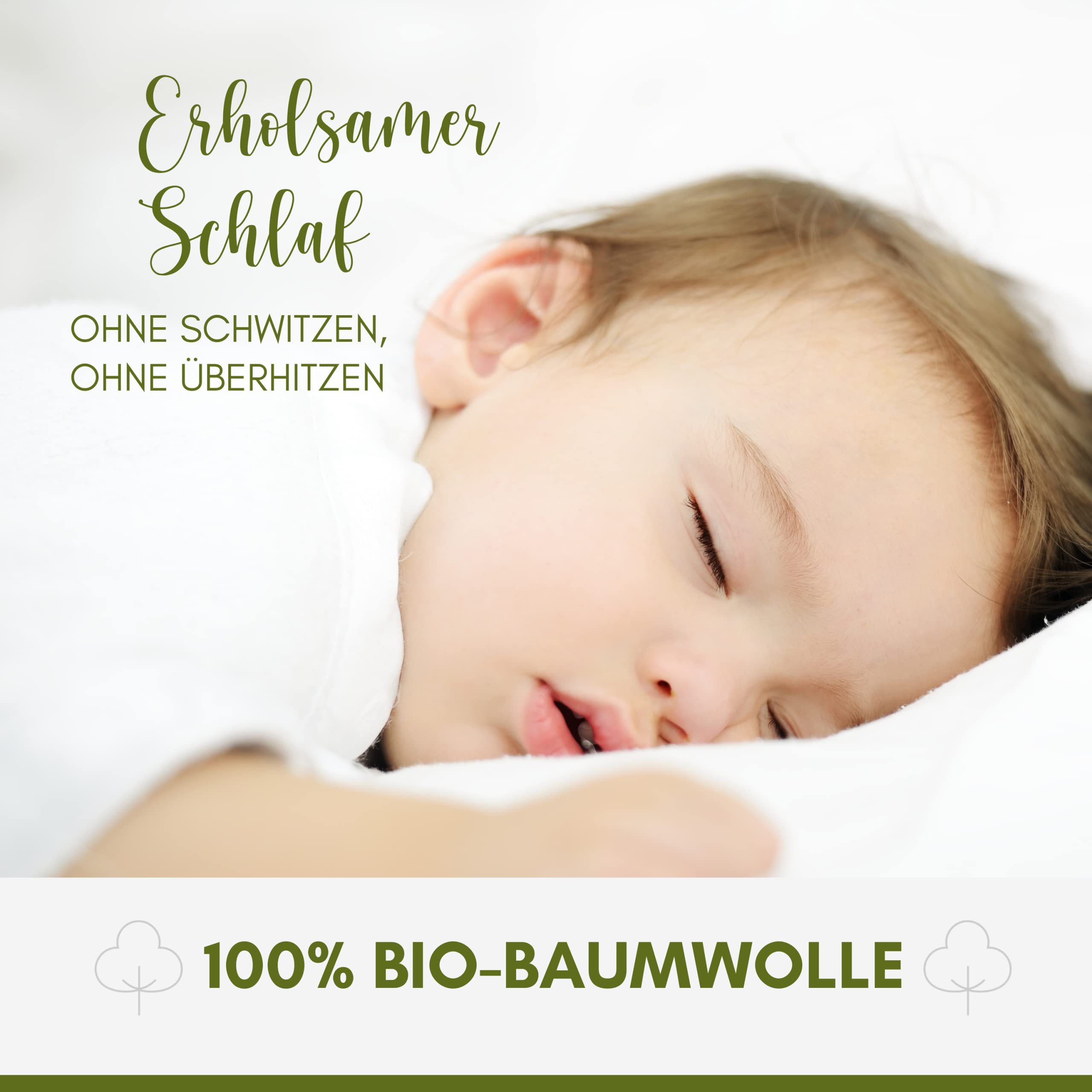 Matratzenschoner für Babybett 70x140cm - 100% Bio-Baumwolle Oeko-TEX - atmungsaktive Moltonauflage Baby - Bettauflage für Babys Made in Germany