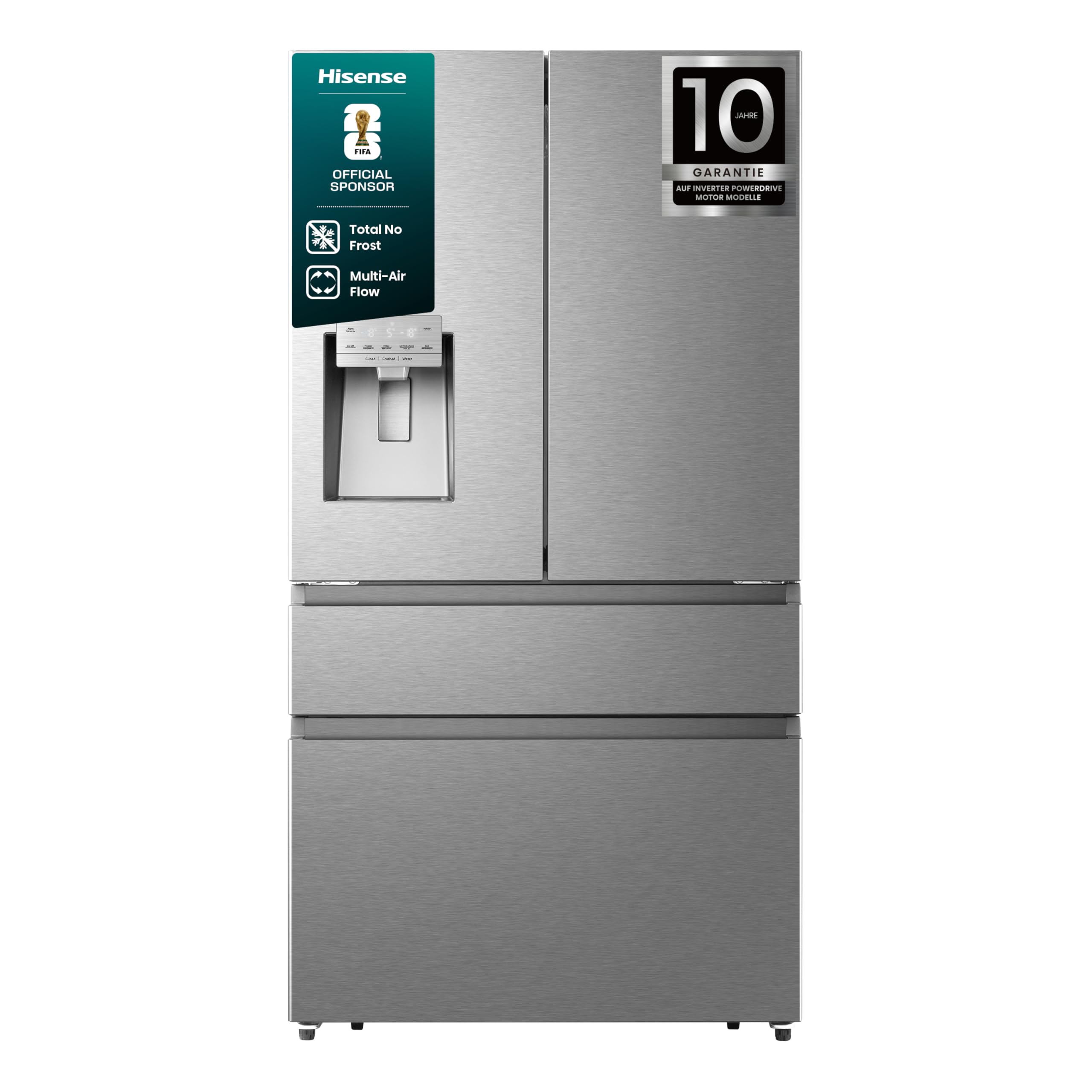 Hisense RF728N4SASE French Door Kühl-Gefrier-Kombination Premium Inox-Look