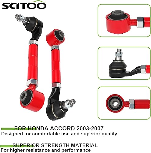 Miniatura 3 de SCITOO Kit de suspensión ajustable trasera inferior de brazo camber apto para 2001-2006 para Acura MDX, 2003-2007 para Honda para Accord, 1999-2004