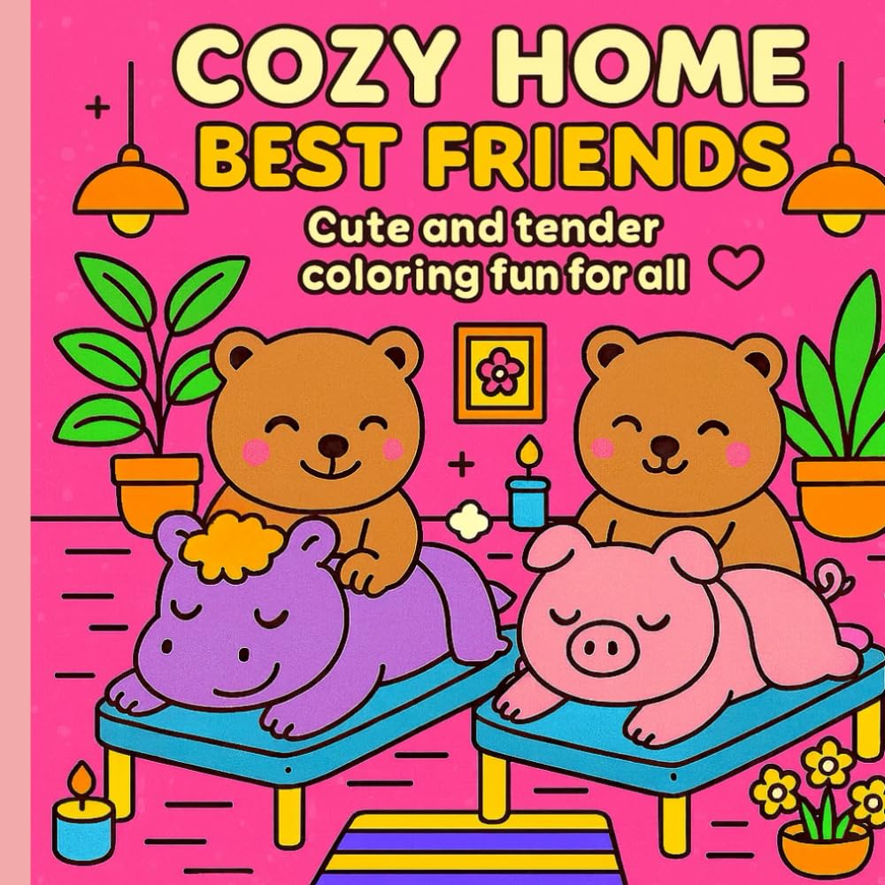 HOME COZY BEST FRIENDS: Cute and Tender Coloring Pages for Everyone