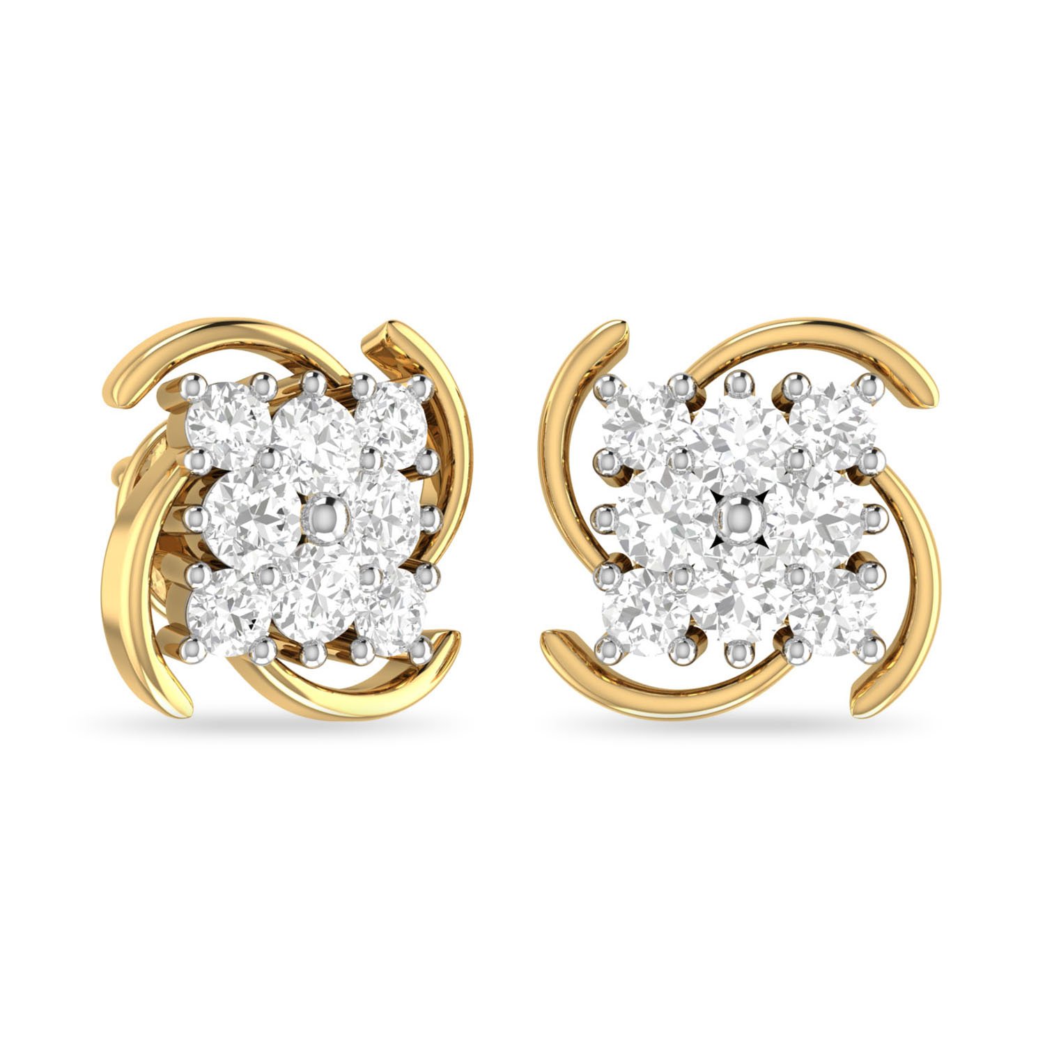 PC Jeweller The Alika 18KT Yellow Gold & Diamond Earring