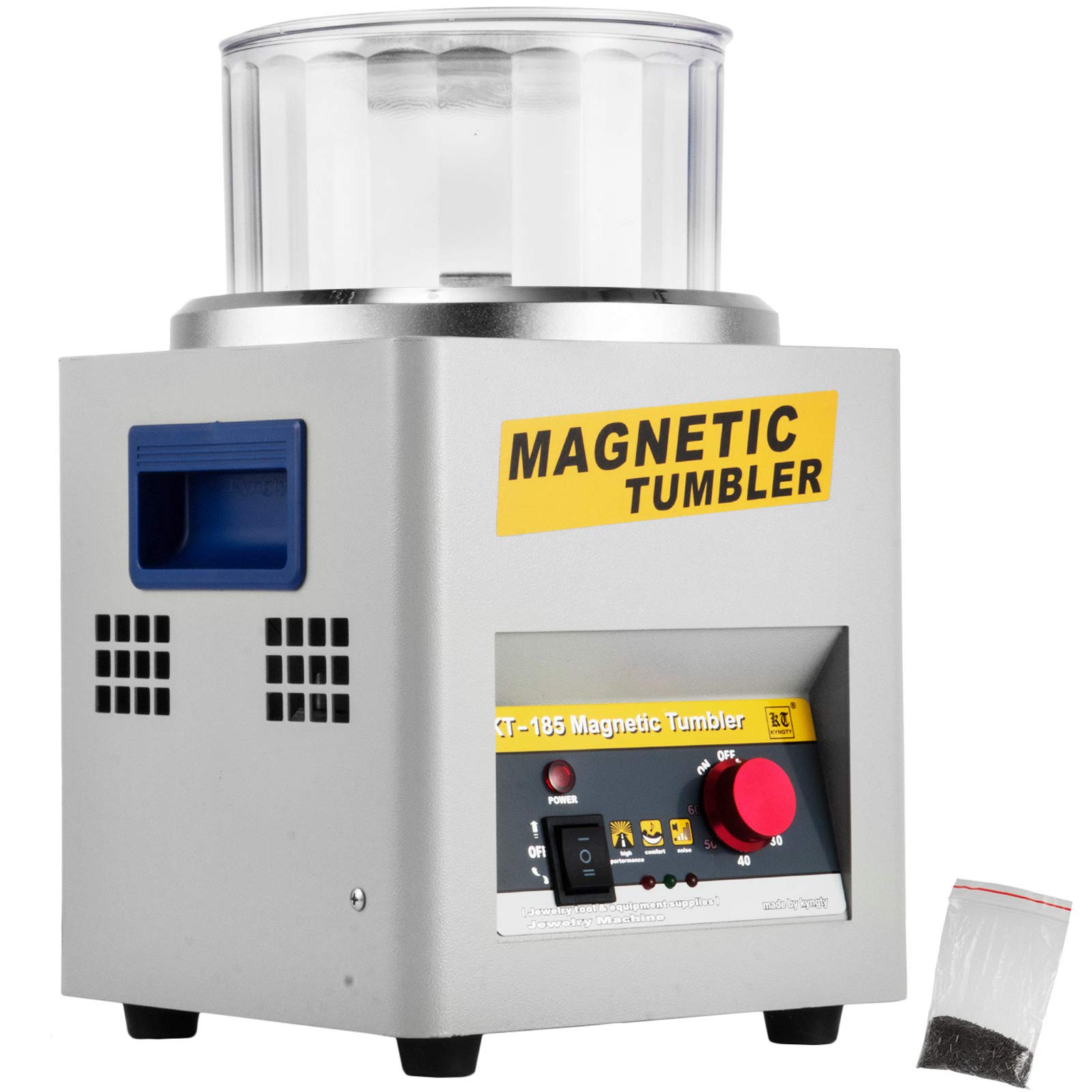 VEVOR Lucidatrice Magnetica per Gioielli, Lucidatrice Rotativa per Gioielli 180mm a Tamburo Rotante con Rotazione Bidirezionale 2000 RPM, per Metallo Leggero