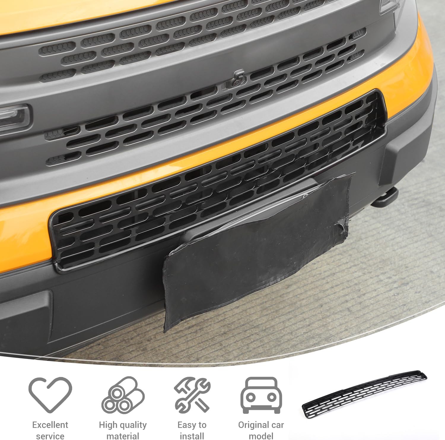 for Bronco Sport Black Front Grille Inserts Mesh Grill Trim Covers for Ford Bronco Sport 2021 2022 2023 up Black Exterior Accessories