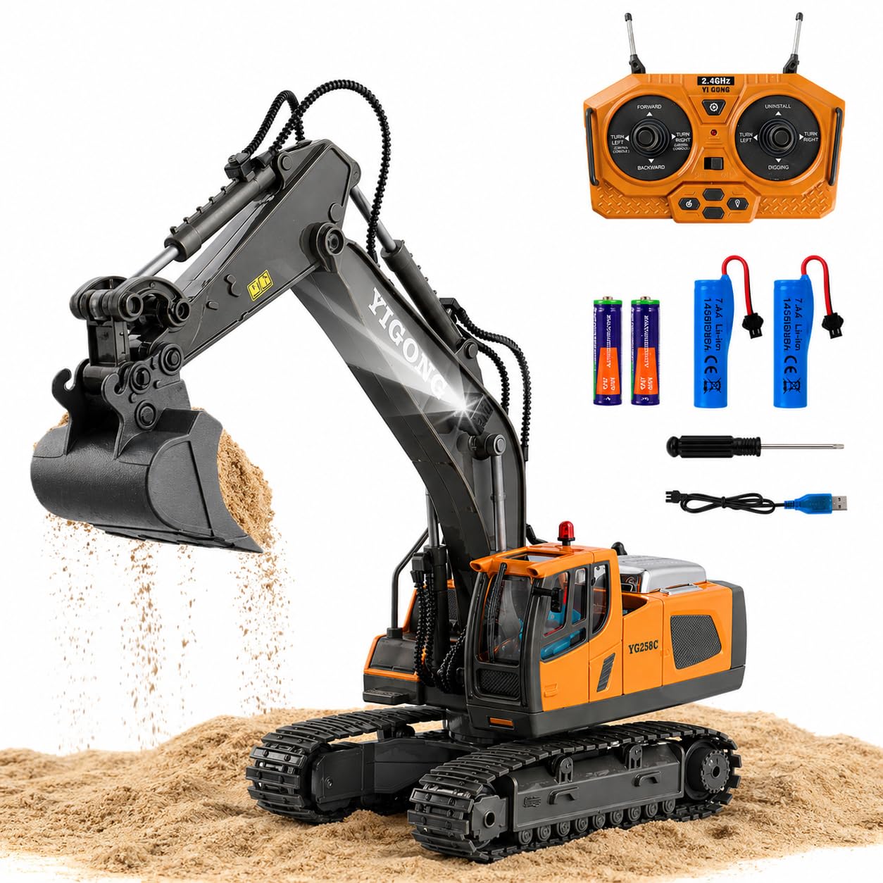 Amazon.com: Cogwak RC Excavator Toy 11 Channel Remote Control
