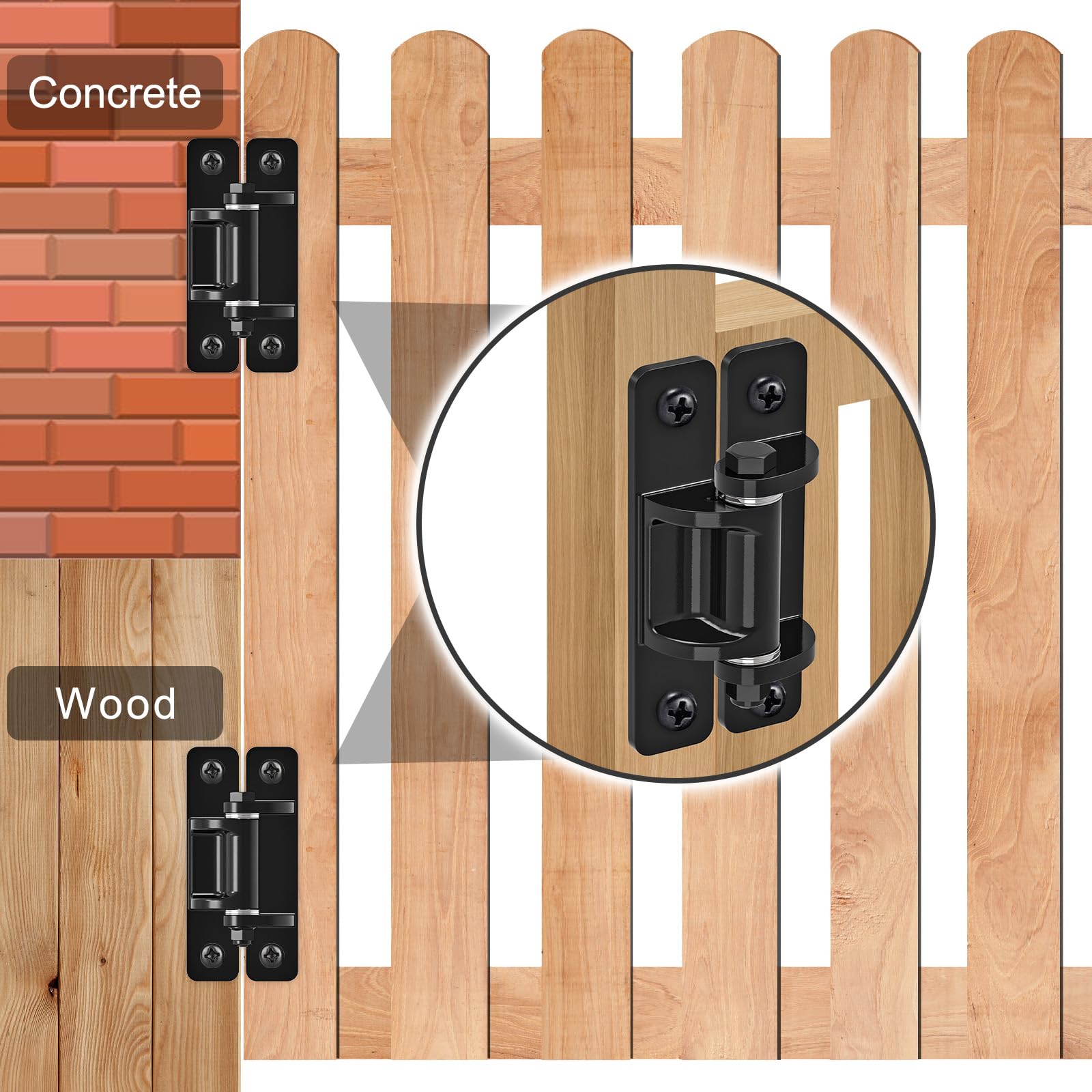 Lifeswel Heavy Duty Gate Hinges, Removable Bolt onto Gate and Post with Spacer Bearing & Electronic Coated - Image 2