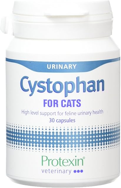 Protexin Veterinary Cystophan - Urinary Health and Bladder Support for Cats with N-acetyl D-glucosamine, Hyaluronic Acid and L-tryptophan - 30 Capsules, FV2221