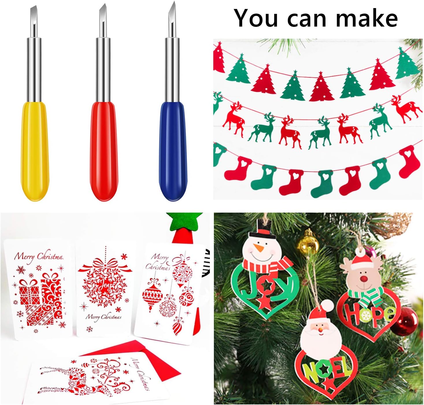 45 Degree Standard Cutting Blades, Enpoint 100 PCS Cutting Blades for Cricut Explore Air/Air 2 Maker Expression 30 Degree 60 Degree Deep Cut Vinyl Fabric Cutting Replacement Blades