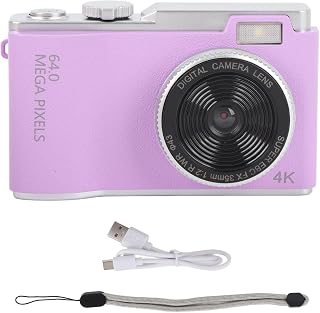 4K 64MP Digital Camera, Compact Point and Shoot Camera with 16X Digital Zoom, 2.4 Inch IPS Screen, Anti Shake Travel Camera for Photography and Video Recording (64GB)