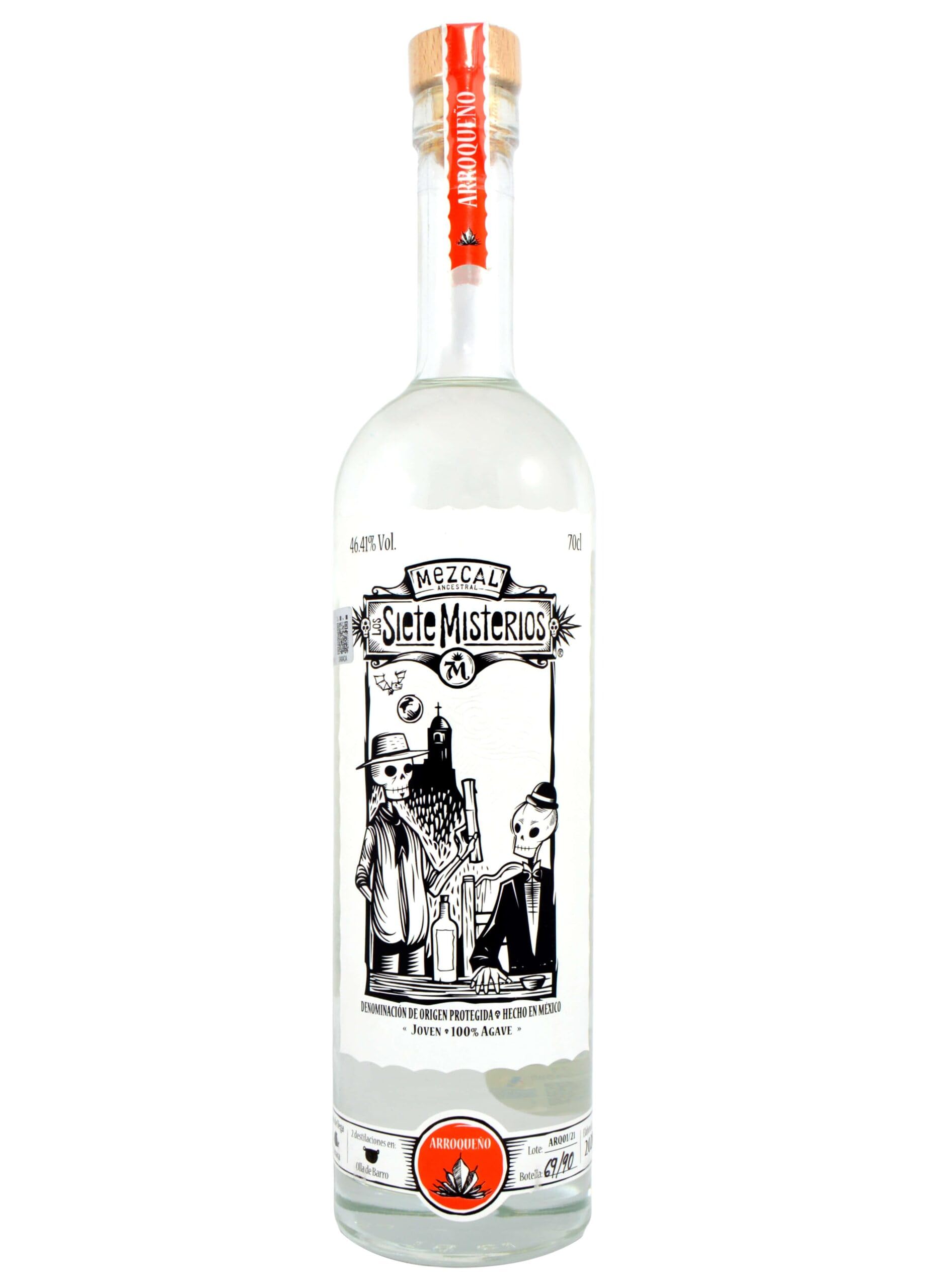 LOS SIETE MISTERIOS ARROQUENO MEZCAL ANCESTRAL JOVEN 100% AGAVE 70 CL