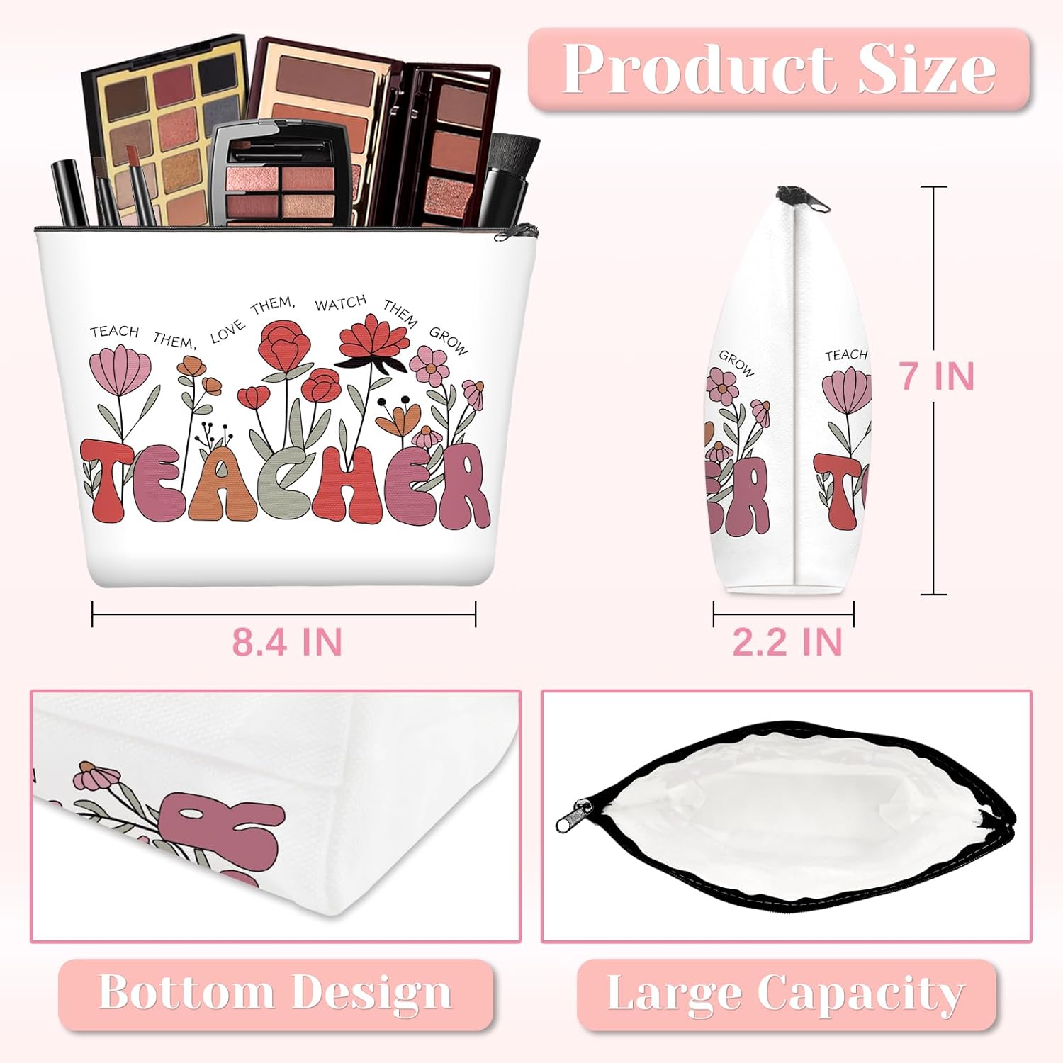 Teacher Gifts for Women, Teacher Valentines Gifts, Teachers Appreciation Gift for Valentines, Birthday, Appreciation Week, Thanksgiving, Christmas, Thank You Gift for Teachers with Pen Holder (Pink) - Image 4