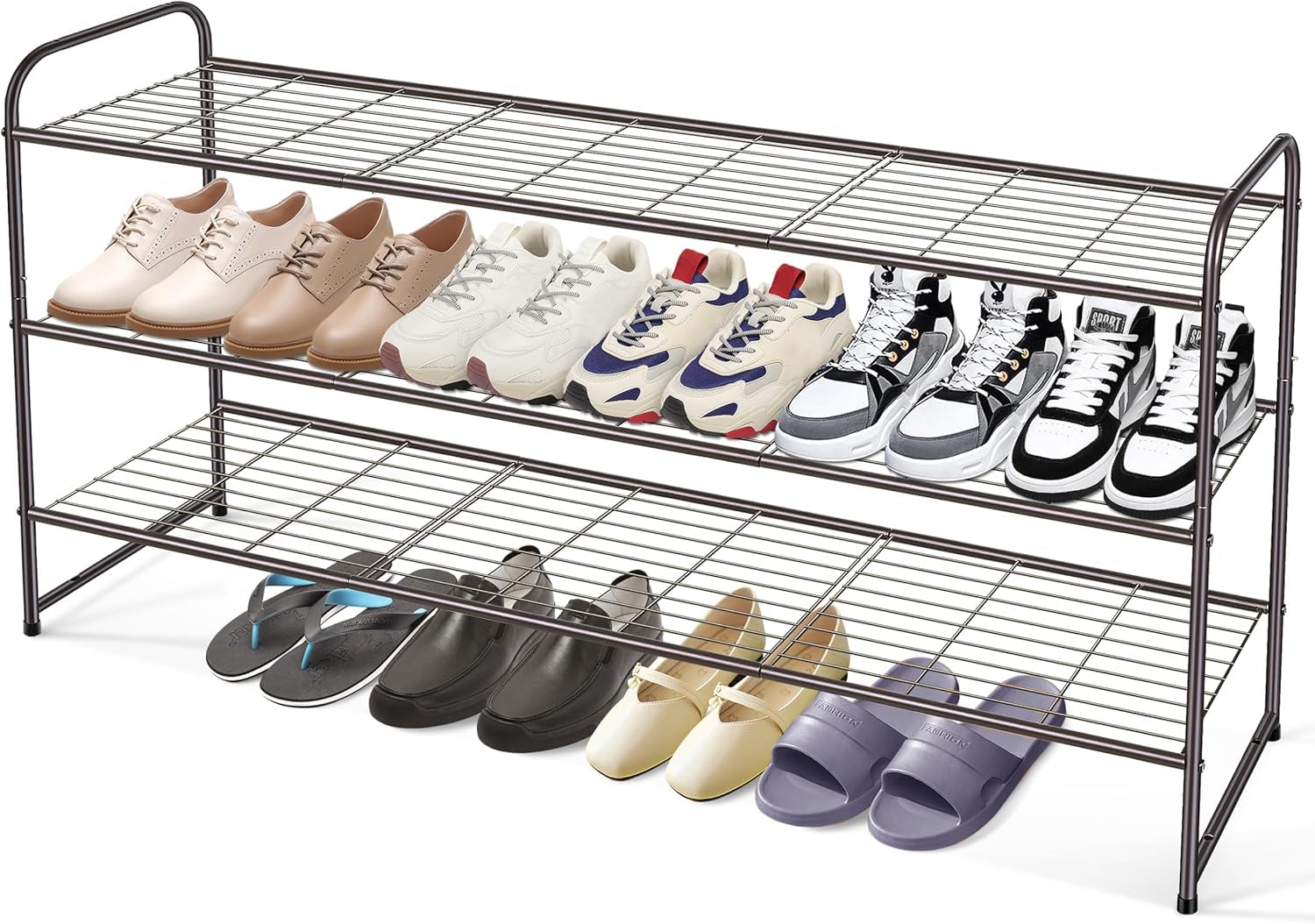 Scarpiera Con 2 Cassetti E 3 Ante, Può Contenere 18 Paia Di Scarpe, Mobiletto Laterale Per Soggiorno Bianco 88901155