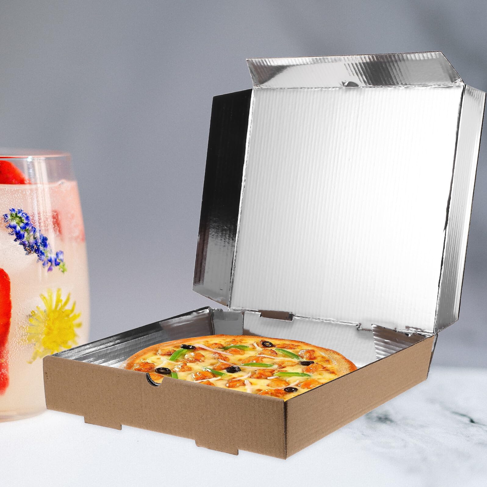 Gadpiparty 10 pezzi Scatole Pizza Ondulate per Asporto Sicure Alimentari Contenitori Resistenti per Piccole Attività e Feste