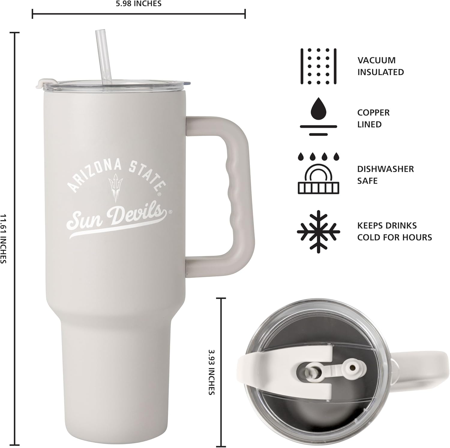 FANMATS NCAA Arizona State Sun Devils Stainless Steel Tumbler Set — 30 and 40 oz Capacity | Powder-Coat Finish | Tonal Fashion Color