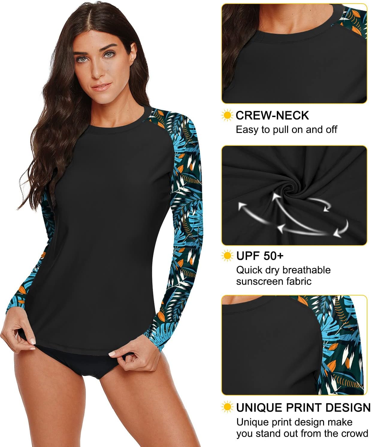 BesserBay Women Long Sleeve Sun Protection UV Rashguard Swim Shirt - Image 4