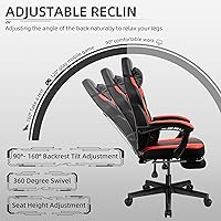 Vista 9 de Shintenchi Gaming Chair with Footrest, Massage Lumbar Support, Height Adjustment, and 360° Swivel Seat. Ergonomic Design for Gaming