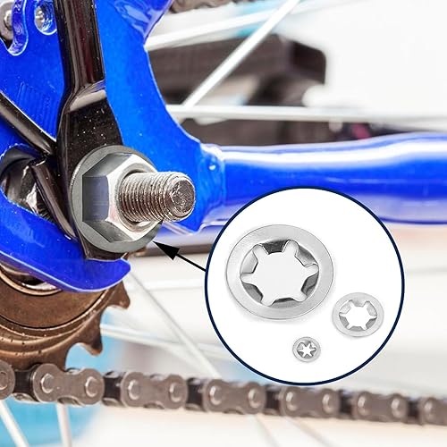 Miniatura 7 de Vifmy 530 piezas de arandelas de estrella con dientes internos, kit surtido de arandelas de bloqueo de velocidad rápida M3 M4 M5 M6 M8 M10 M12,