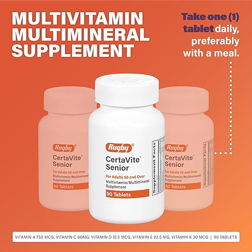 Miniatura 2 de Rugby CertaVite - Suplemento multivitamínico/multimineral para adultos de 50 años o más, 90 tabletas (paquete de 1)