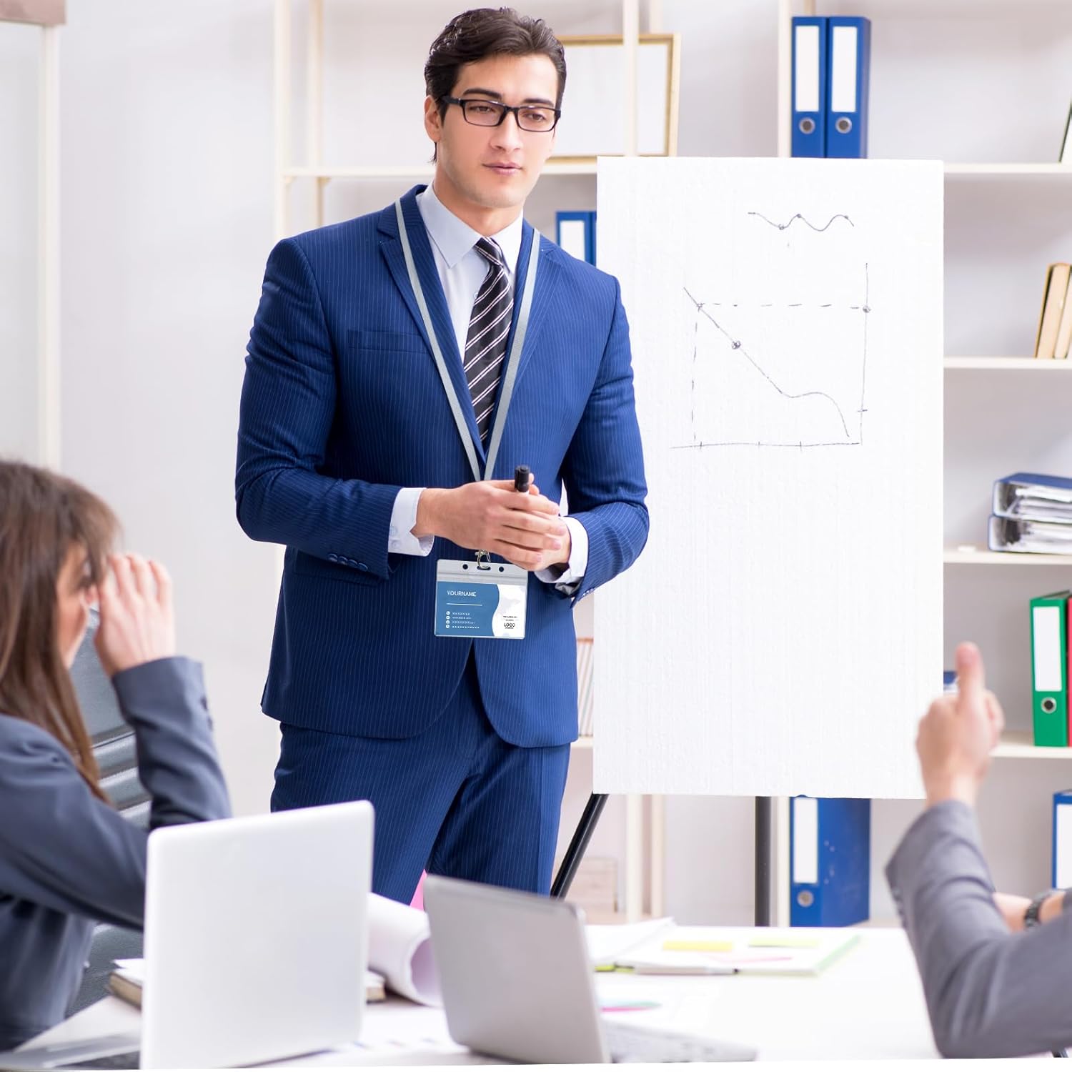 100 Pack Lanyards for ID Badges with Clear Name Tags, Reusable Lanyards Horizontal ID Card Badge Holders Plastic Name Badges for Men Women Kids Business School and Office Supplies (Gray) - Image 6