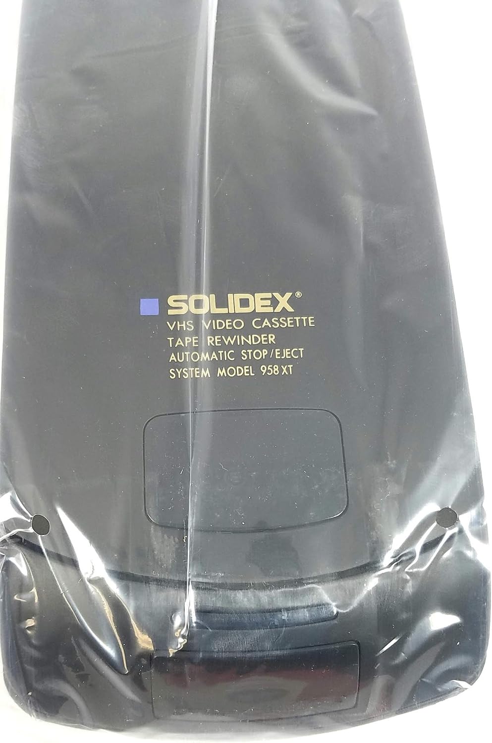 1993 Solidex, Inc. Solidex Performance Solidex VHS Video Cassette Rewinder Model# 958XT Solidex 958XT Solidex VHS Video Cassette Tape Rewinder Automatic Stop/Eject System Model 958XT (Black Color) image 3
