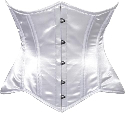 Daisy Corsets Womens White Satin Underbust Corset Waist Cincher Top Bridal Weddi