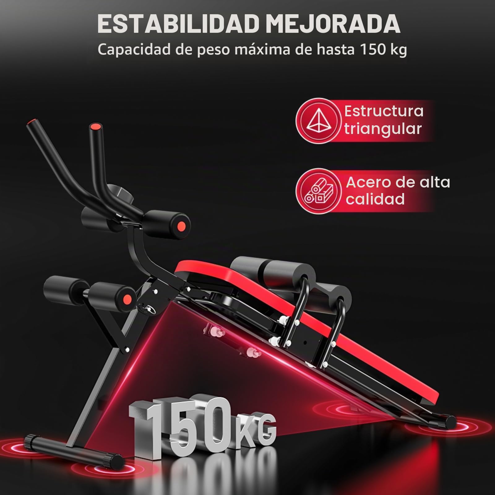 Entrenador abdominal para el hogar, dispositivo de entrenamiento multifuncional, capacidad de carga de 150 kg, para entrenamiento de cuerpo completo, abdominal, con contador
