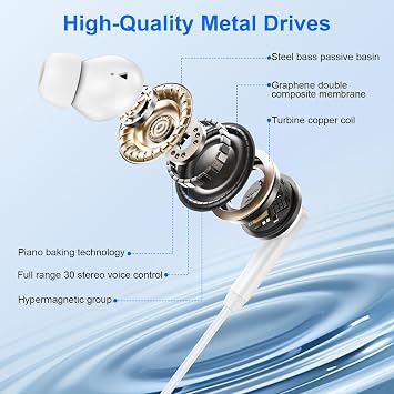 USB C Wired Earbuds Ear Buds for iPhone 17 16 Pro Max 16e 16 Plus 16Pro 15