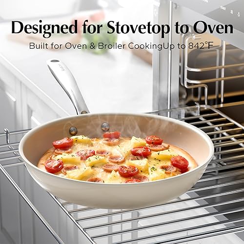 Miniatura 8 de Redchef Sartén antiadherente, sartenes antiadherentes de cerámica, sartén de cocina de 11 pulgadas con mango que se mantiene fresco, todas las