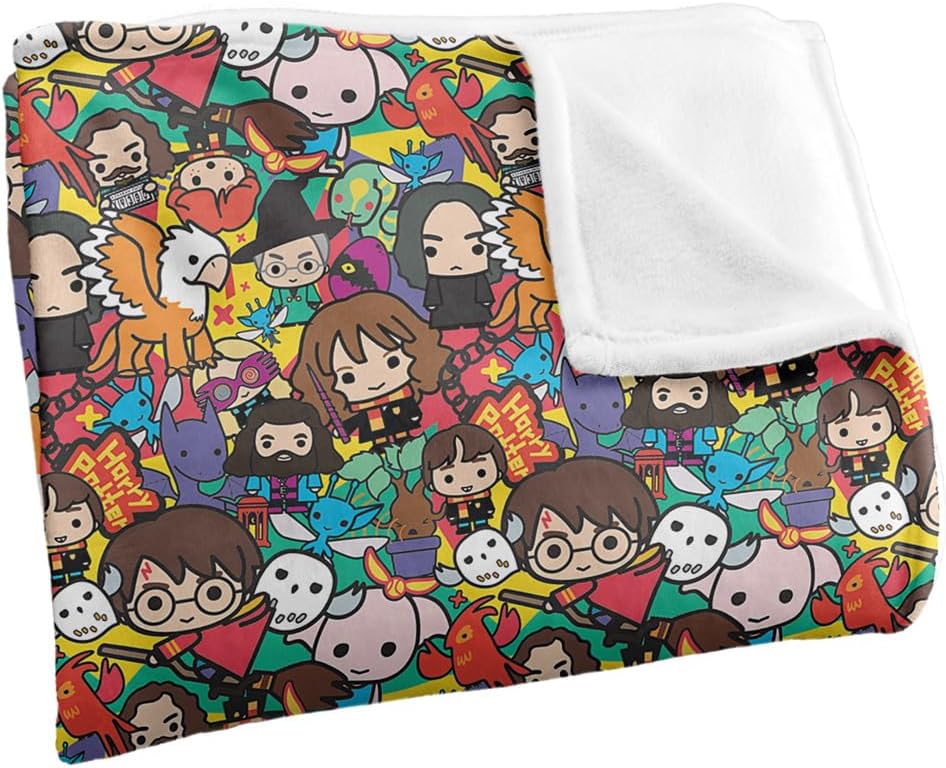 Harry Potter Blanket, 60"x80" Hero Chibi Collage Silky Touch Super Soft Throw Blanket