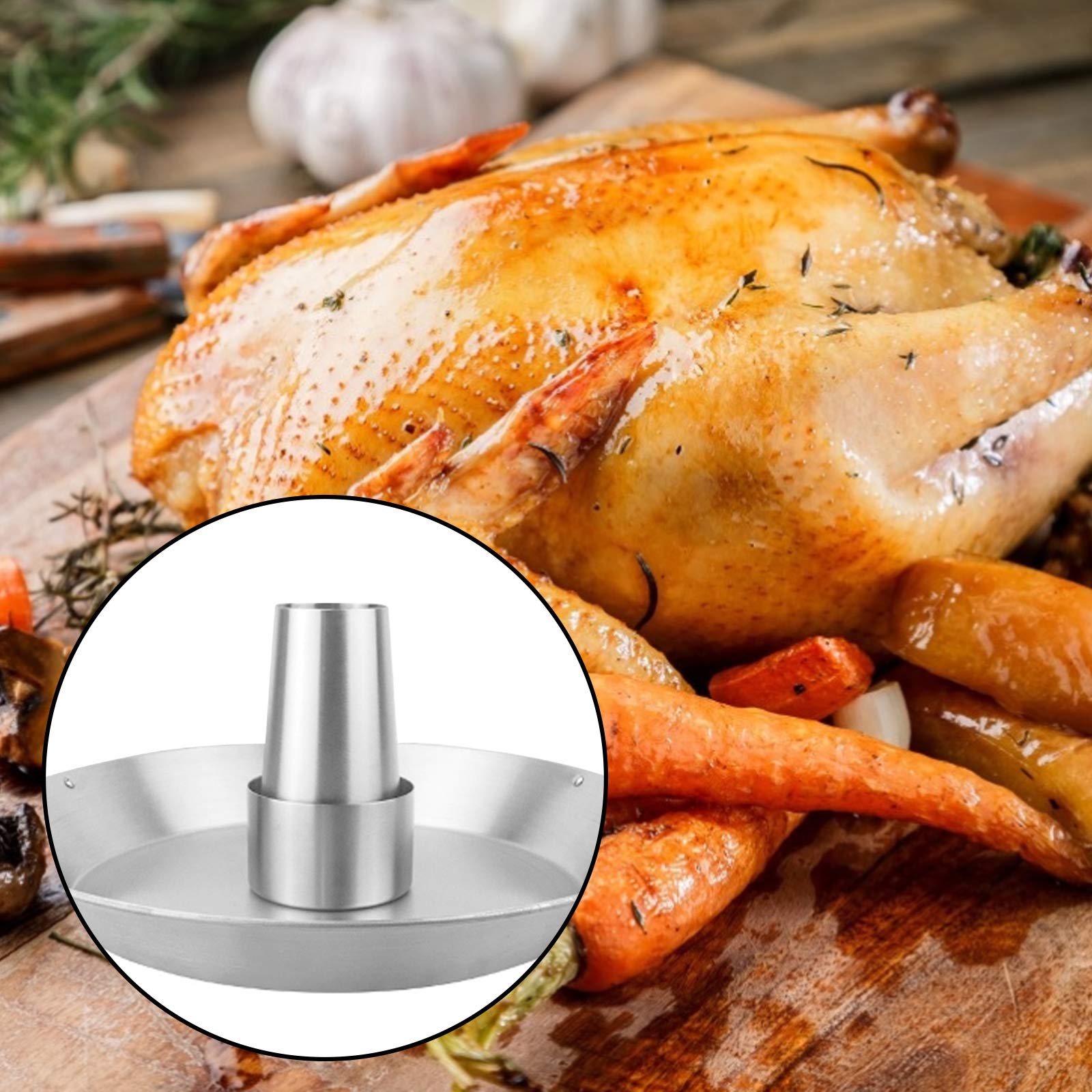Edelstahl Hähnchen-Grillrost – Zerlegbarer Hühnerhalter Mit Auffangschale Für Grill & Backofen