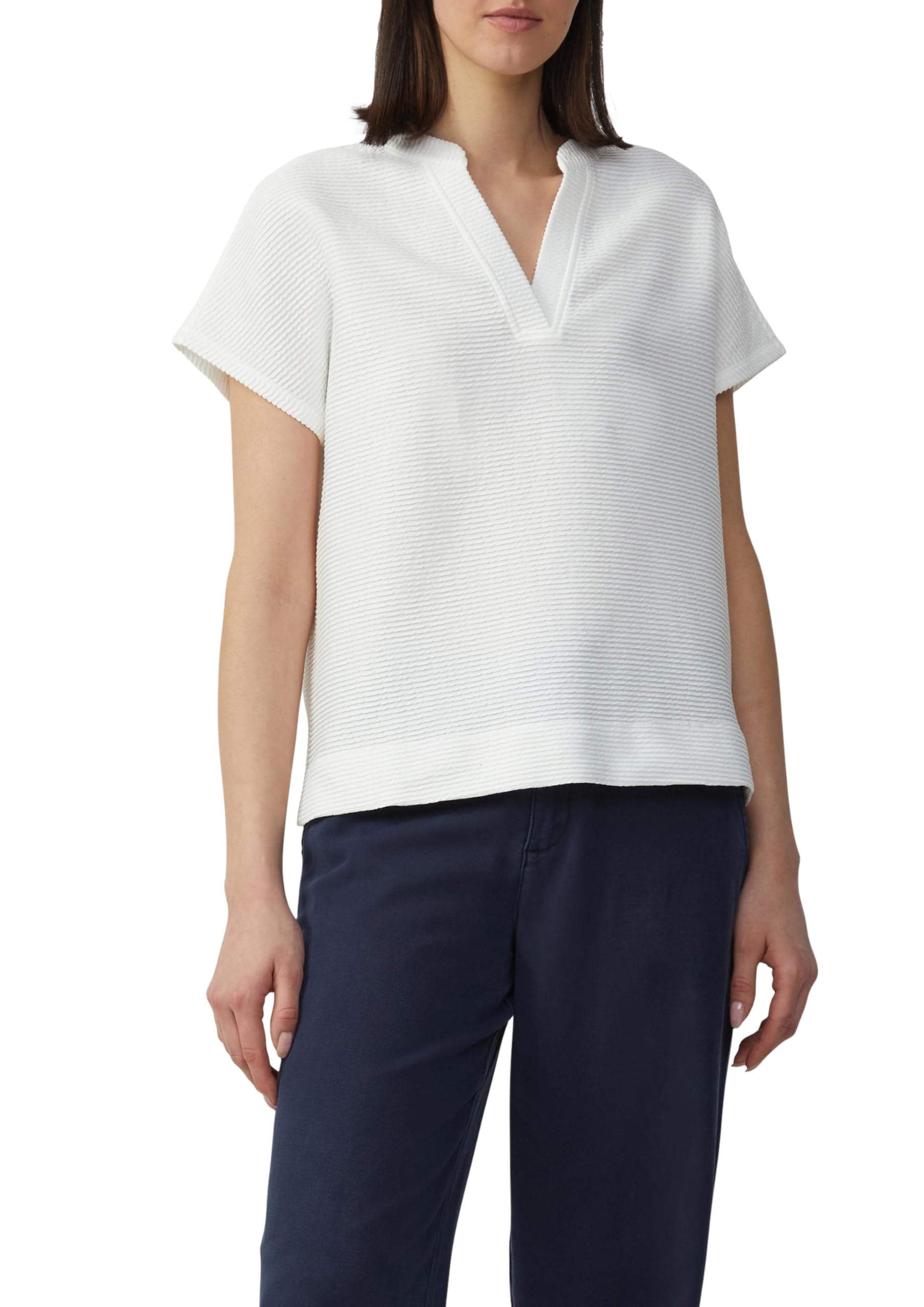 s.Oliver Soft T-Shirt in Relaxed fit with Structure, Ecru, 12
