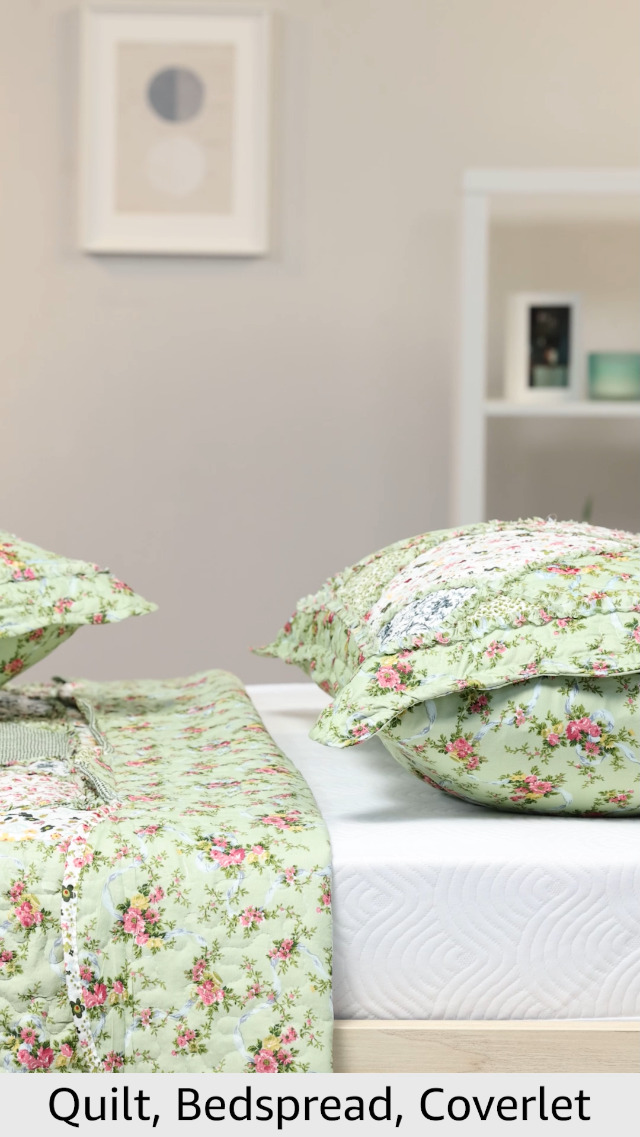 Amazon.com: VIVILINEN Full Queen Size Green Patchwork Quilt