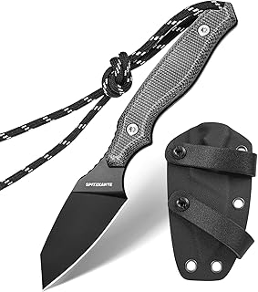 Sponsored Ad – SPITZKANTE Reverse Tanto Knife, Fixed 7.2 cm Blade, Belt Knife Made of 8Cr14MoV Steel, Full-Tang, Outdoor K...