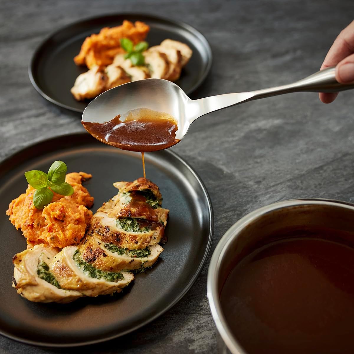 Fissler Essential Serving Spoon, 18/10 Stainless Steel Kitchen Utensil for Serving & Cooking, Ergonomic Handle, Dishwasher Safe