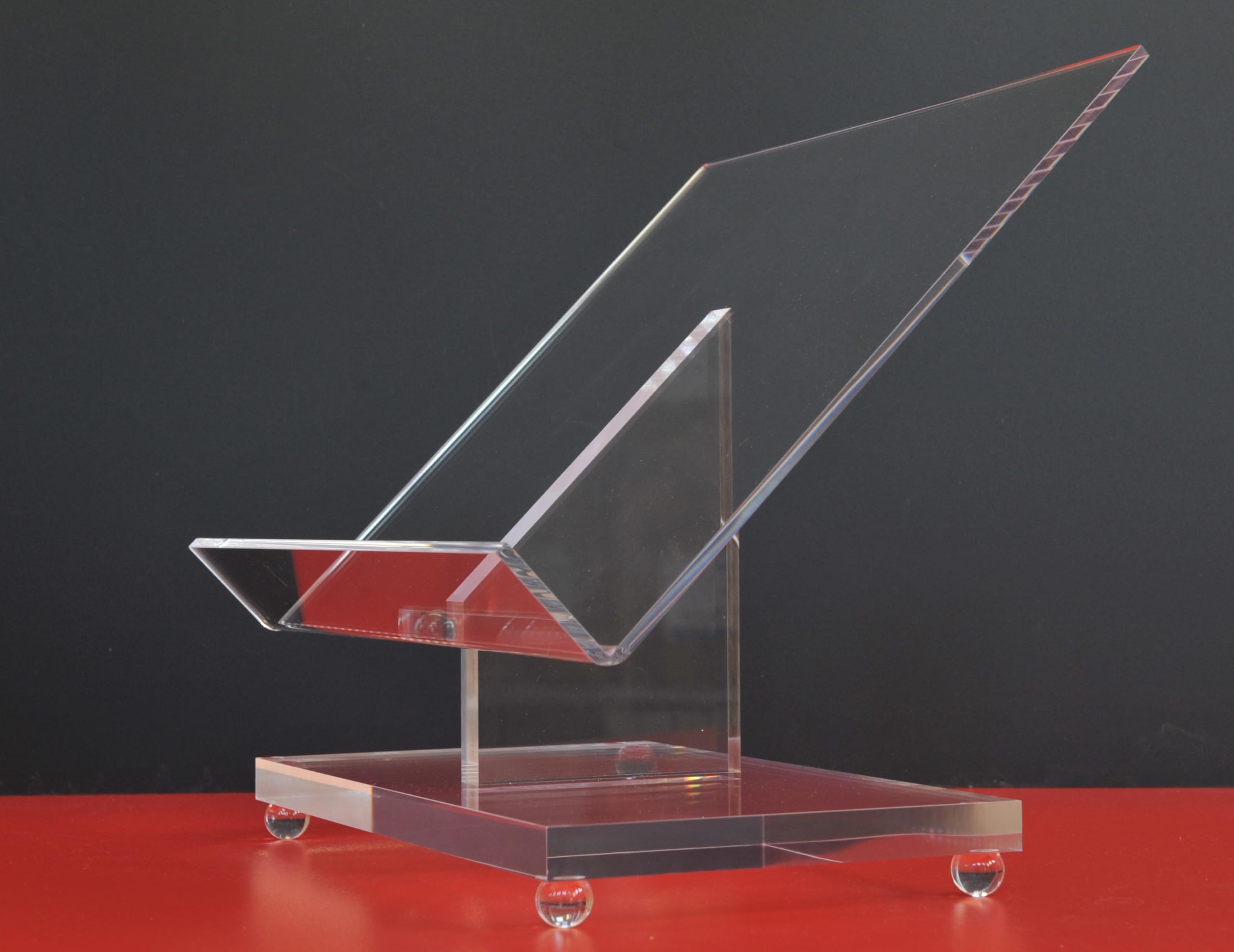 DESIMONLINE Pupitre de table en plexiglass transparent, 25 x 21 cm, bords polis au diamant, handmade in Italy