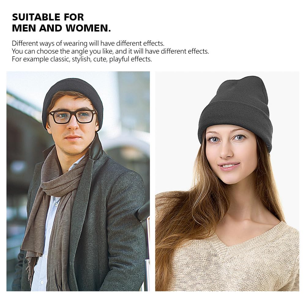 MOBIUSPHY Cappello Uomo Donna Cappelli Unisex Berretti Invernale Beanie Cuffia Uomo Hat Maglia Caldo Cappello Nero Moderno Adulto Inverno per Sci/Bici/Moto