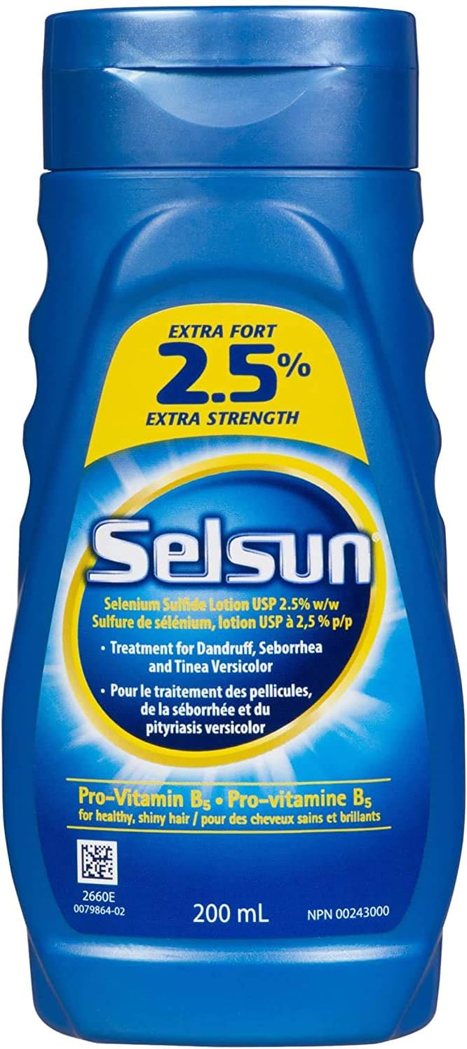 Blue 2.5% Extra Strength Selenium Sulfide Shampoo, 200 ml